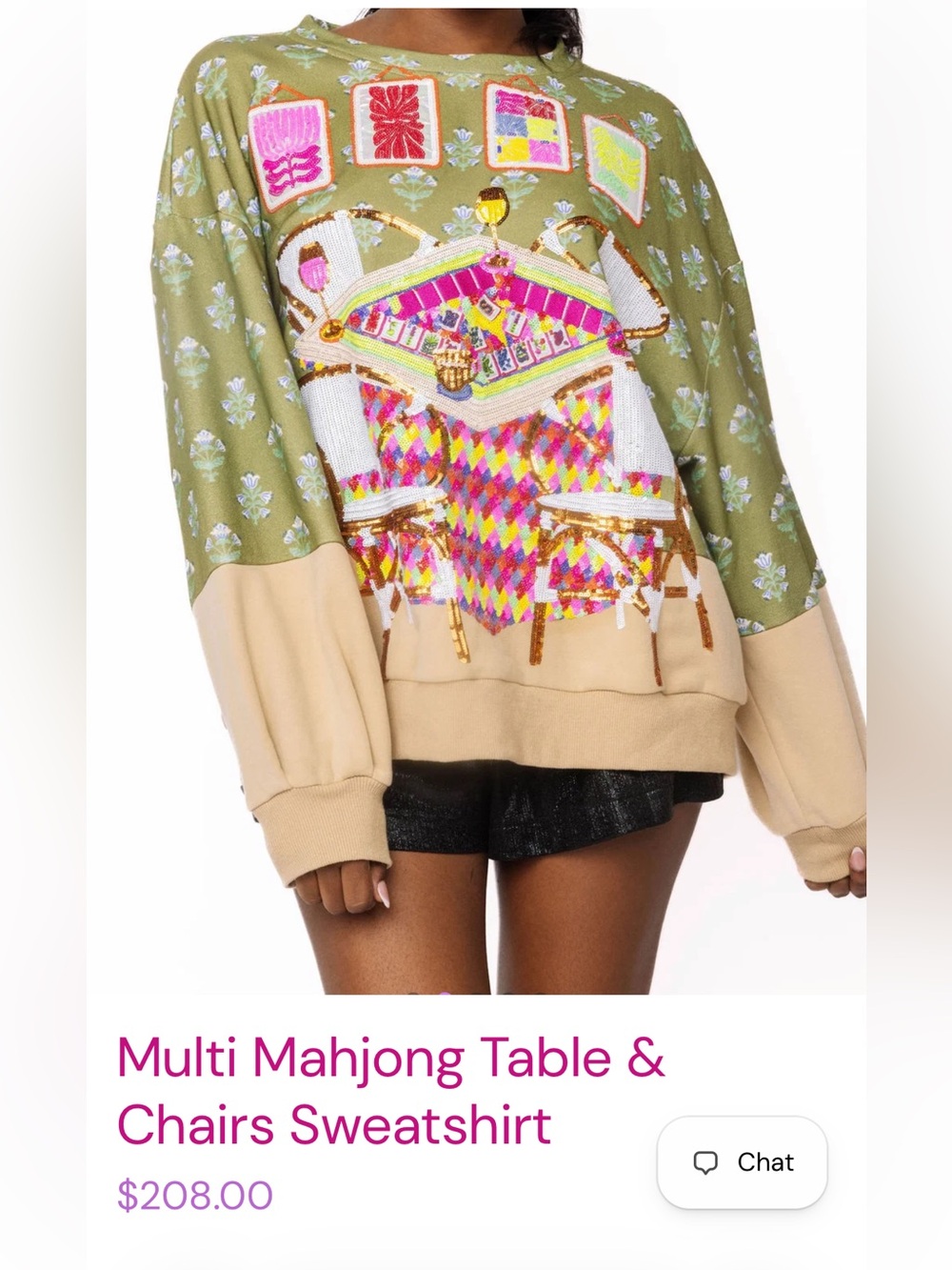 QUEEN OF SPARKLES Multi Mahjong Table & Chairs Sweatshirt